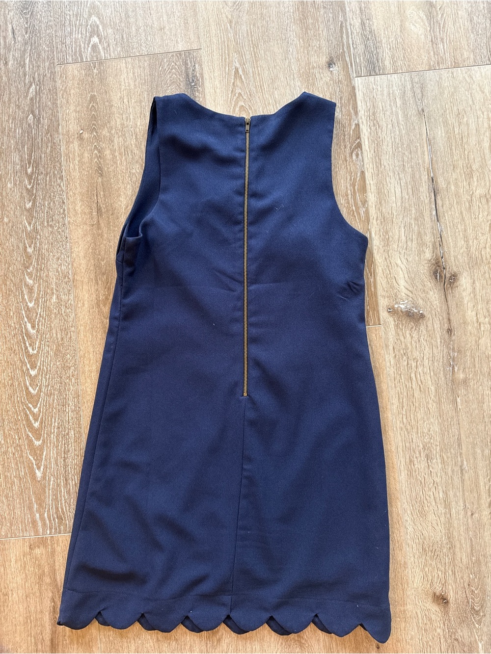 Monteau Navy Sleeveless Scalloped-Hem Midi Dress - Picture 3 of 6